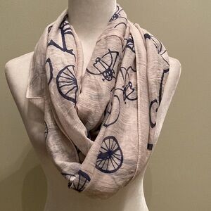 Bicycle Print Lightweight Infinity Scarf